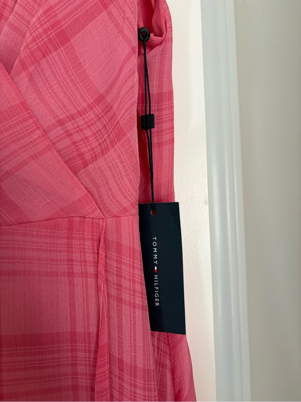 Tommy Hilfiger Pink Plaid High-Low Maxi Dress - Picture 4 of 13